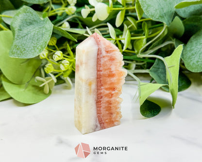 Tangerine Dogtooth Calcite Point No. 3 (2.5oz) – Natural Wolftooth Crystal for Manifestation & Creativity