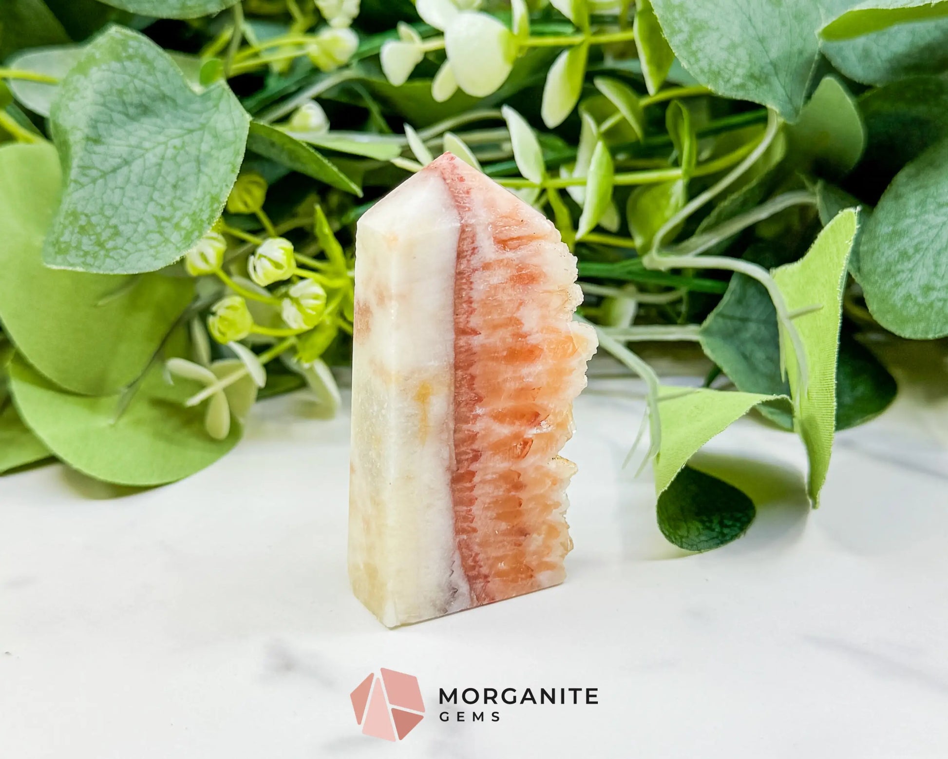 Tangerine Dogtooth Calcite Point No. 3 (2.5oz) – Natural Wolftooth Crystal for Manifestation & Creativity