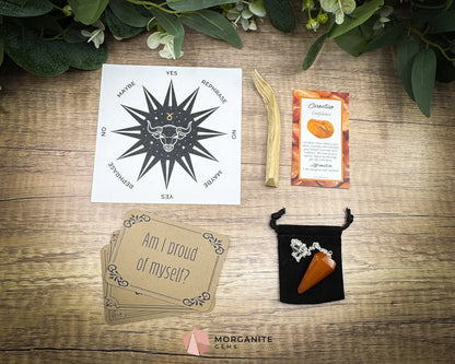 Taurus Pendulum Set – Crystal Divination Kit with Zodiac Mat Gift Box & Tools for Stability Strength & Abundance