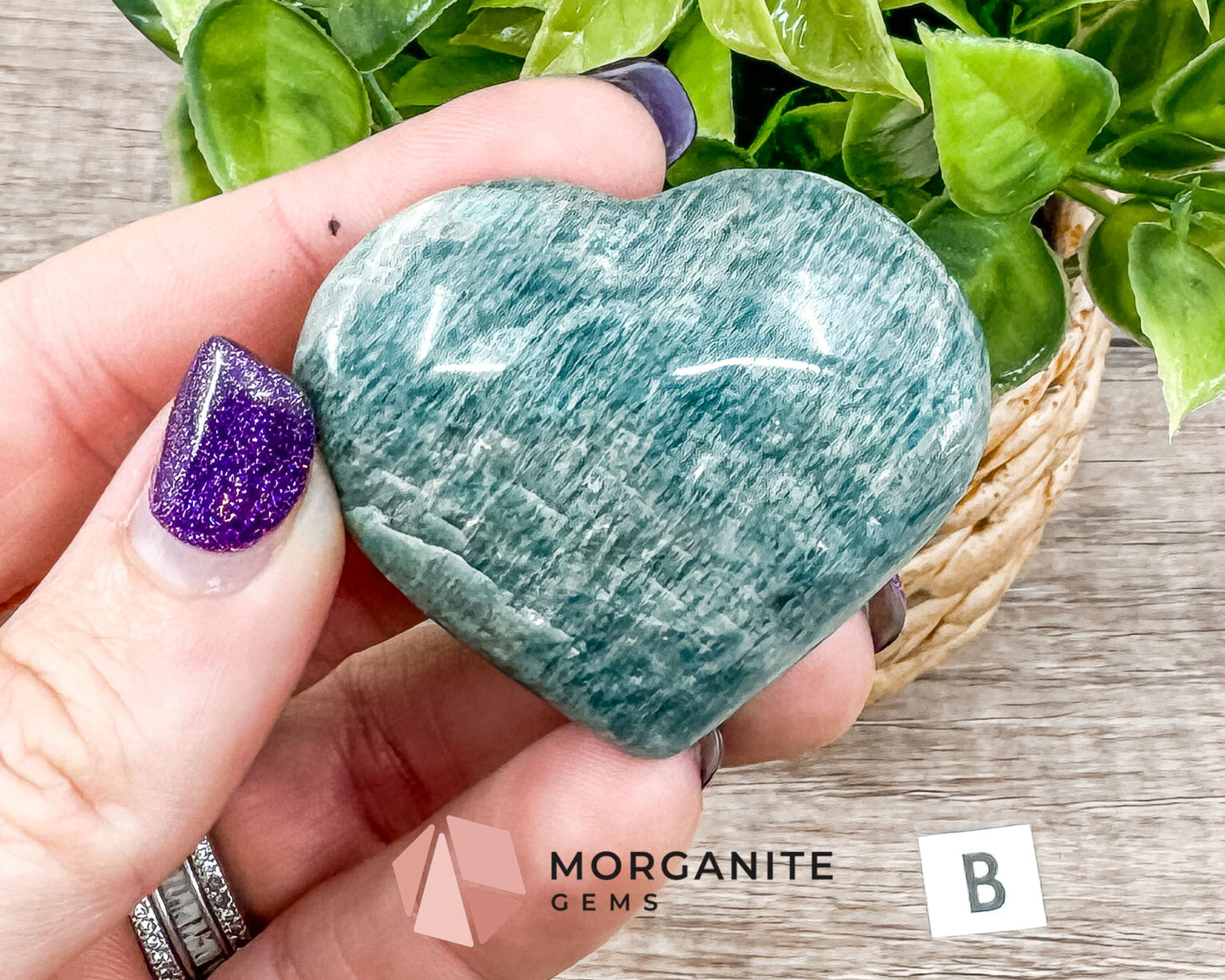 Teal Blue Amazonite Heart – Crystal of Calm, Courage, and Communication-Morganite Gems