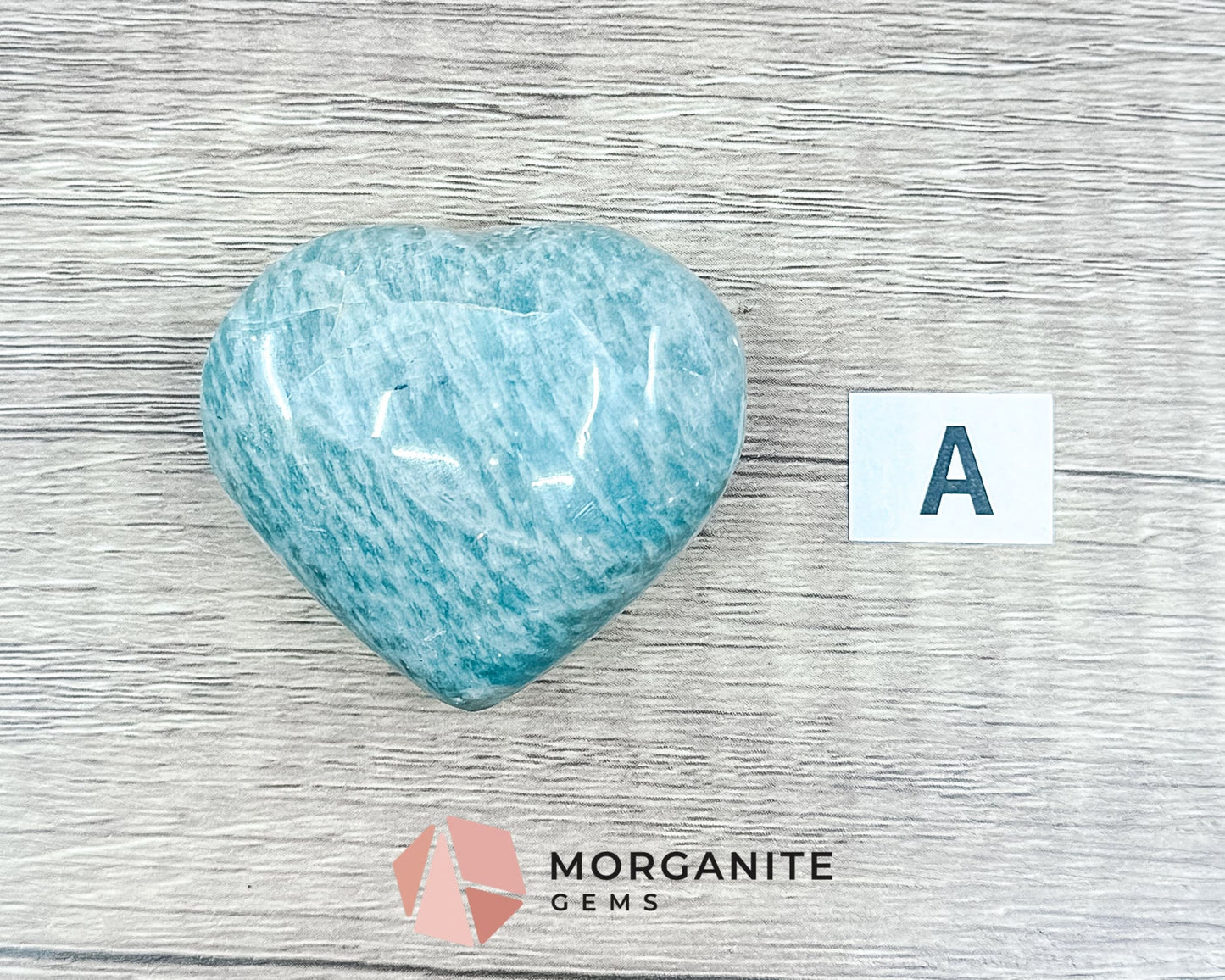 Teal Blue Amazonite Heart – Crystal of Calm, Courage, and Communication-Morganite Gems