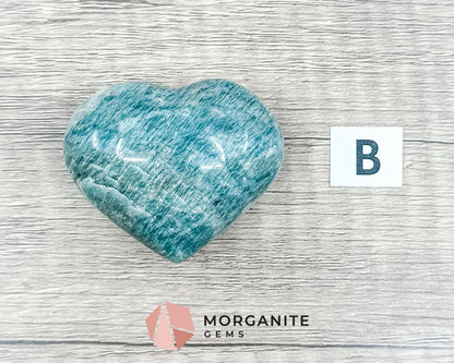 Teal Blue Amazonite Heart – Crystal of Calm, Courage, and Communication-Morganite Gems