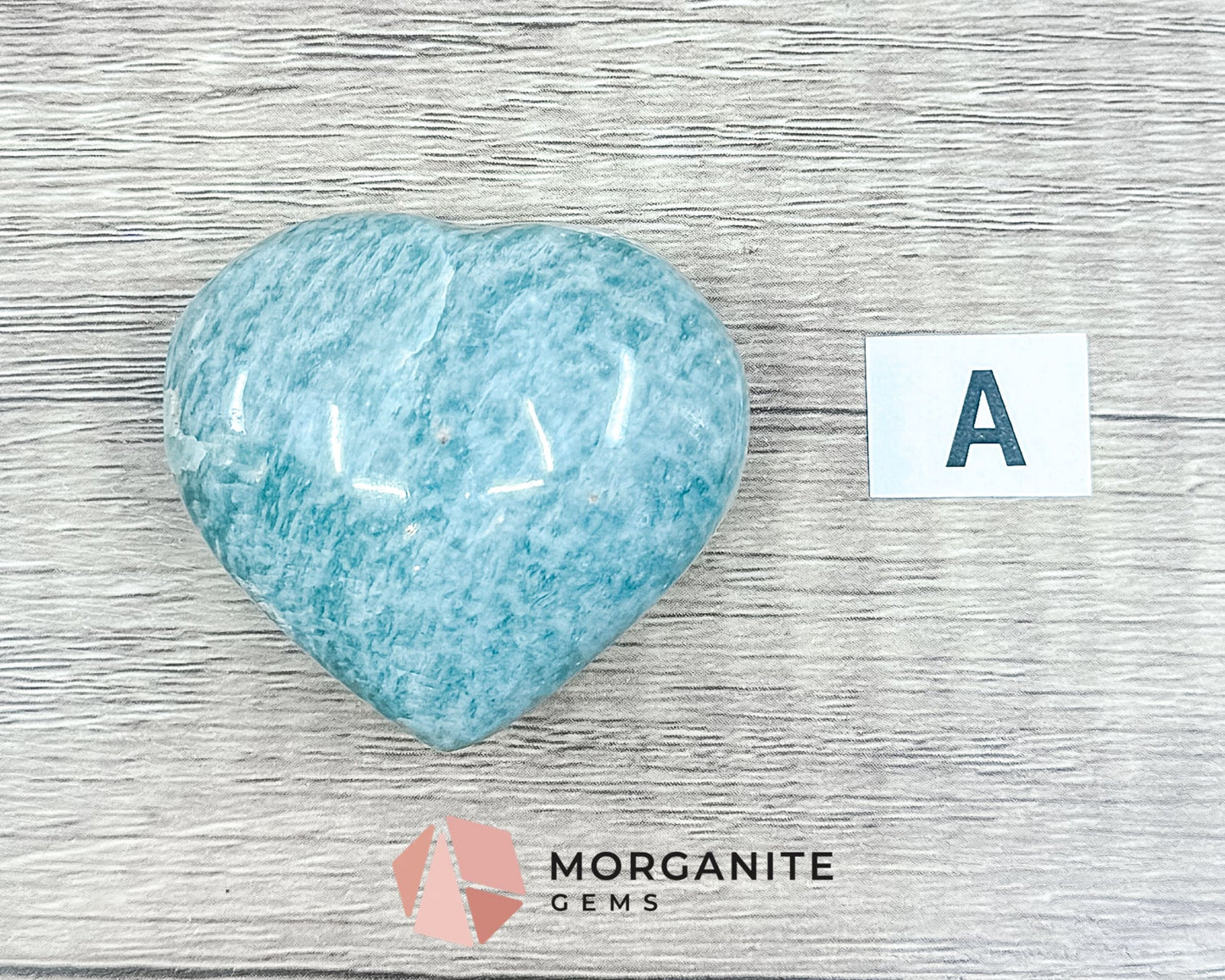 Teal Blue Amazonite Heart – Crystal of Calm, Courage, and Communication-Morganite Gems