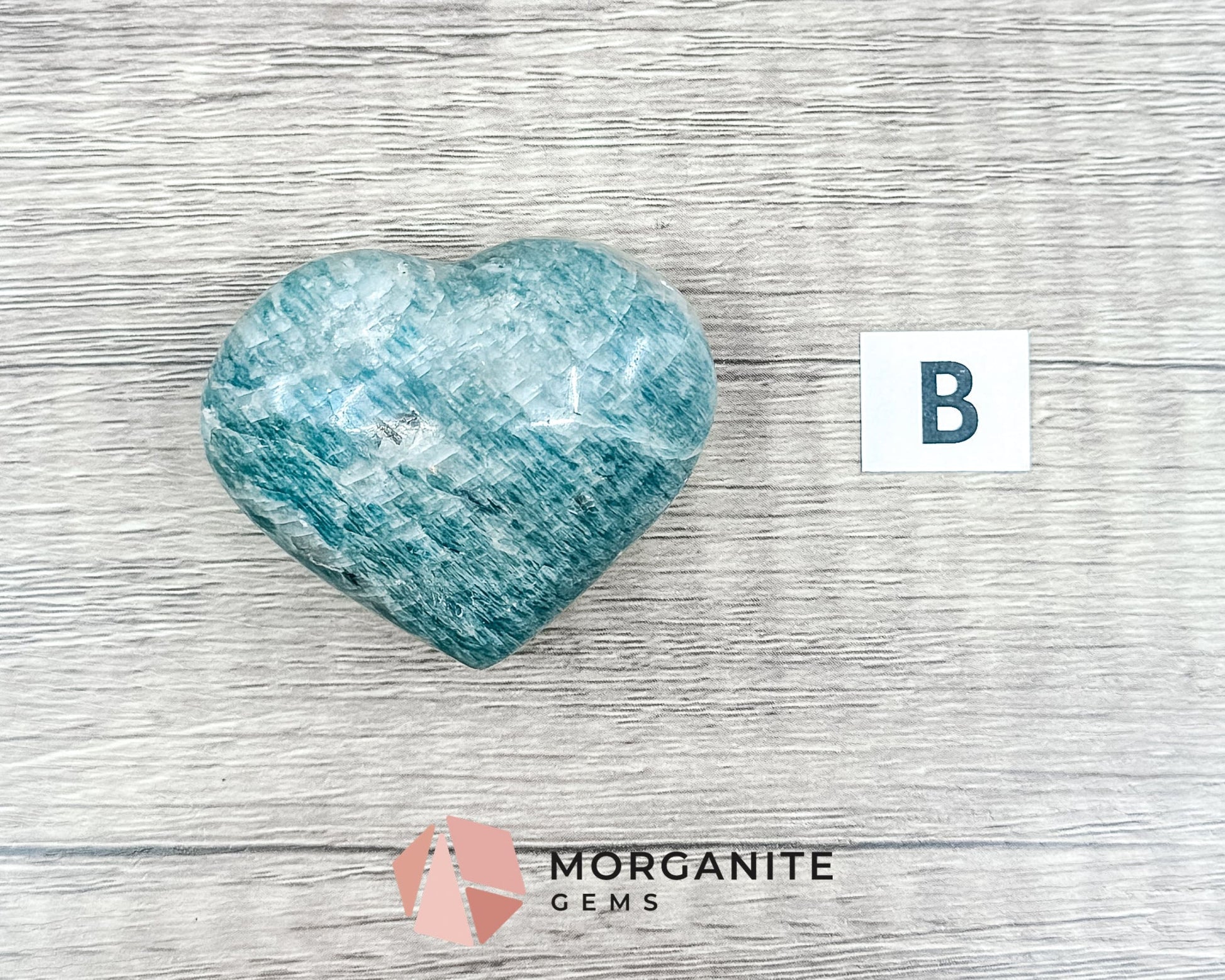 Teal Blue Amazonite Heart – Crystal of Calm, Courage, and Communication-Morganite Gems