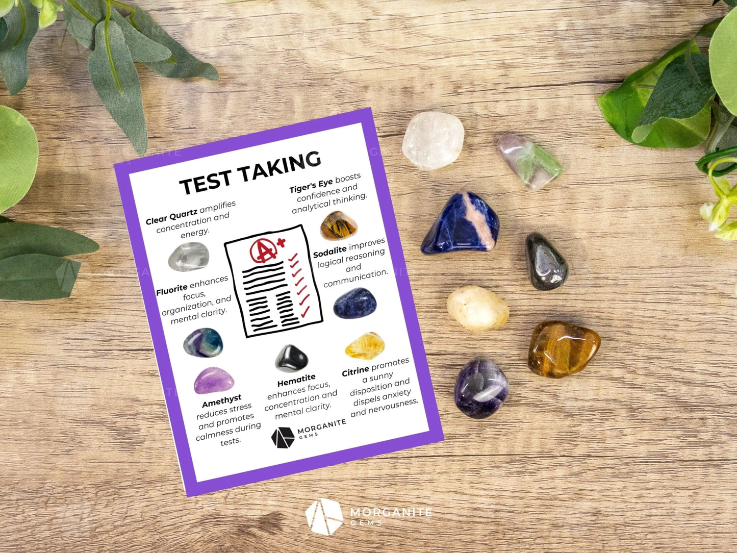 Test Taking Crystal Set – Focus Calm and Mental Clarity