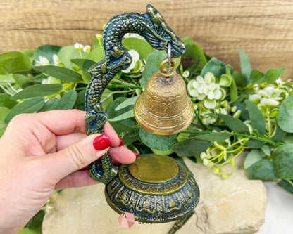 Tibetan Dragon Temple Meditation Gong – 7″ Brass Dragon Gong - Home & Living