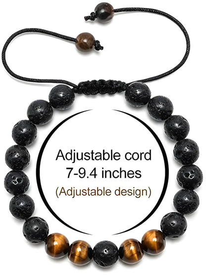 Tiger's Eye Lava Bracelet-Morganite Gems