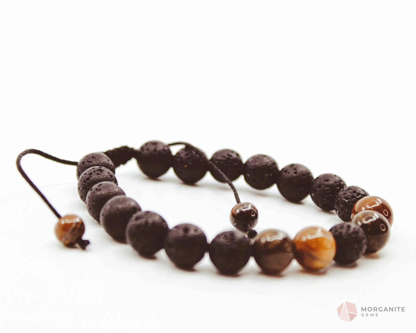 Tiger's Eye Lava Bracelet-Morganite Gems