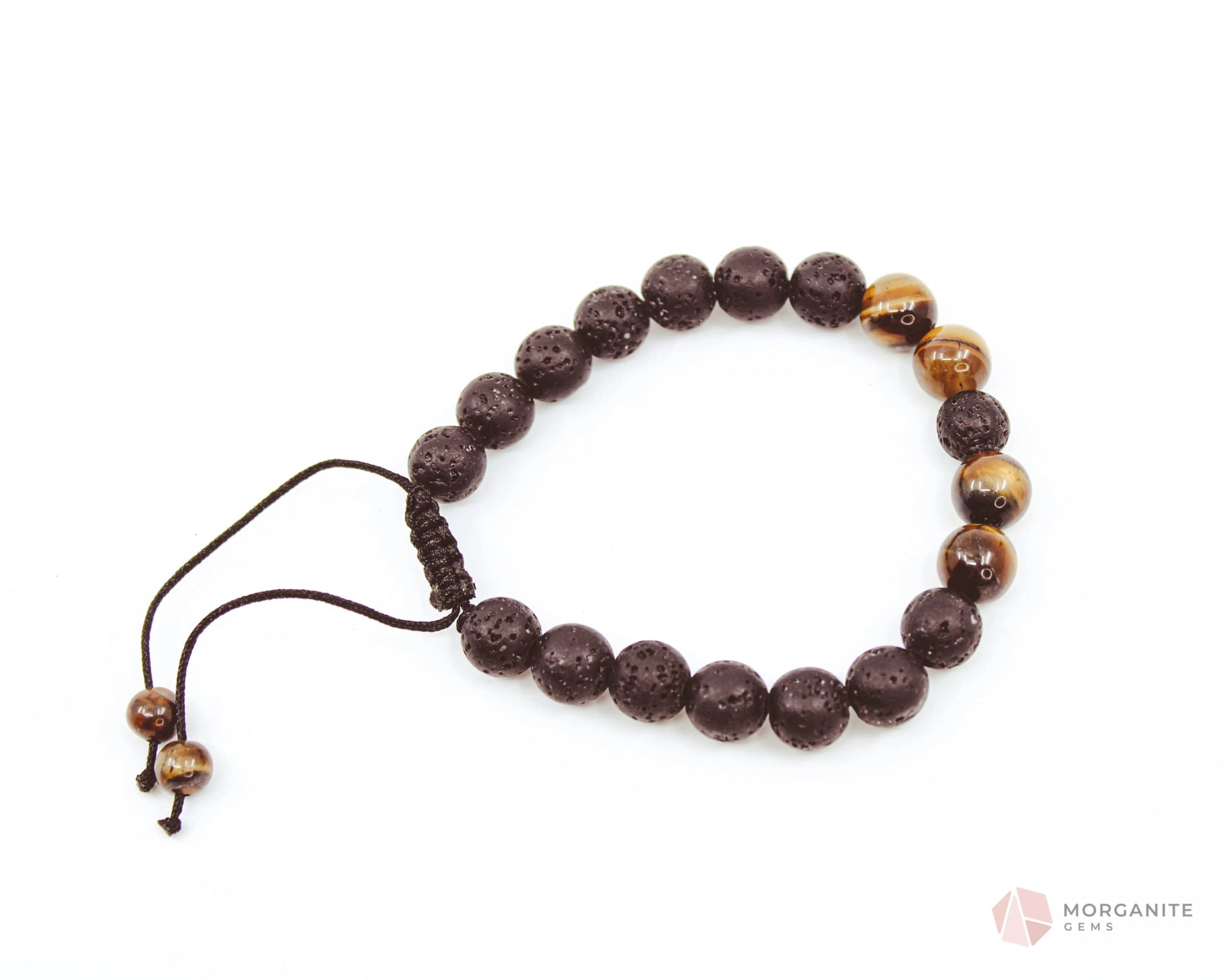 Tiger's Eye Lava Bracelet-Morganite Gems