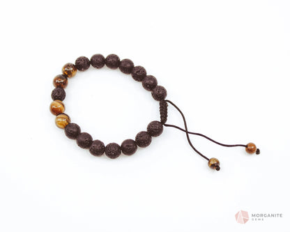 Tiger's Eye Lava Bracelet-Morganite Gems