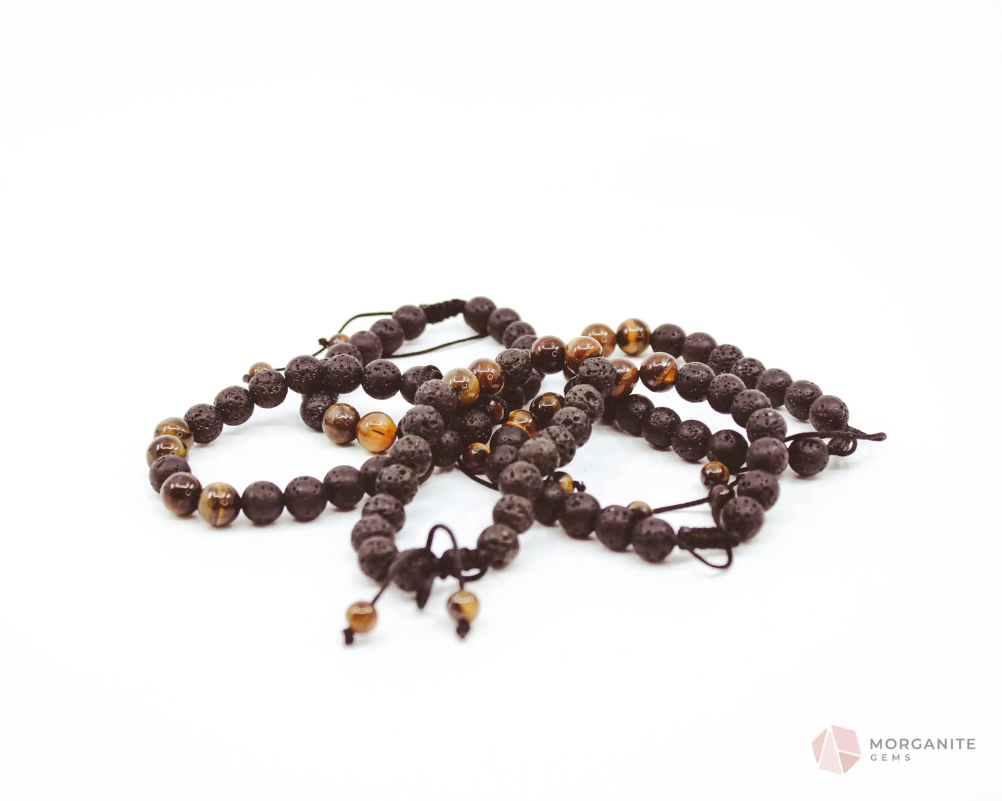 Tiger's Eye Lava Bracelet-Morganite Gems