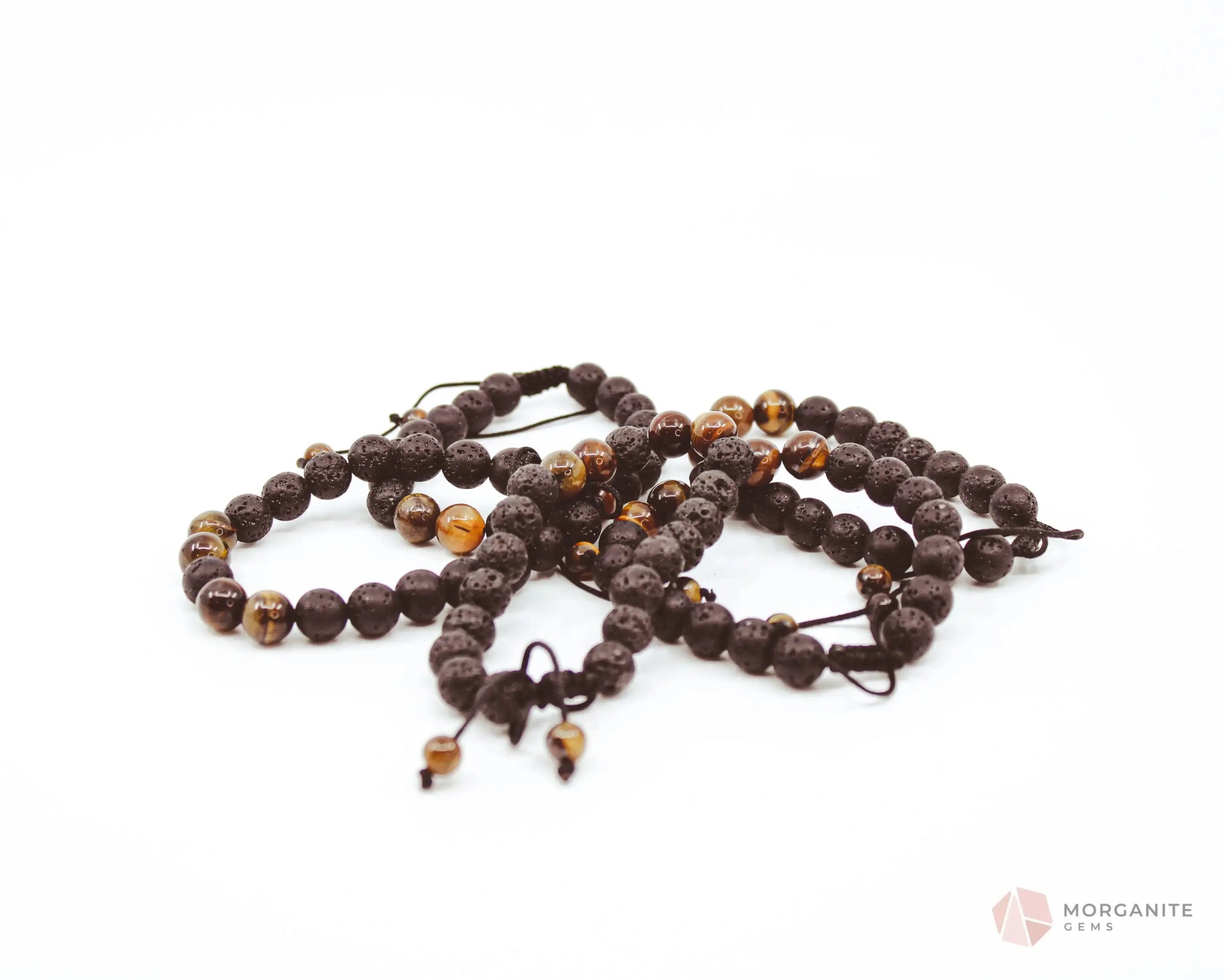 Tiger's Eye Lava Bracelet-Morganite Gems