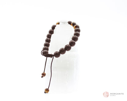 Tiger's Eye Lava Bracelet-Morganite Gems