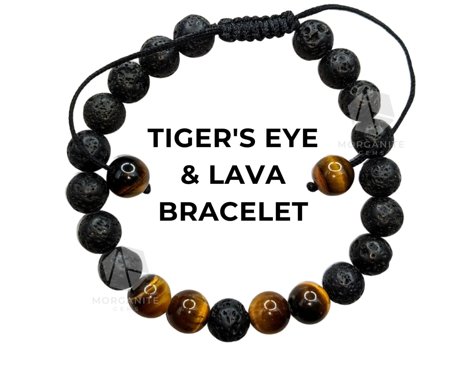 Tiger's Eye Lava Bracelet-Morganite Gems