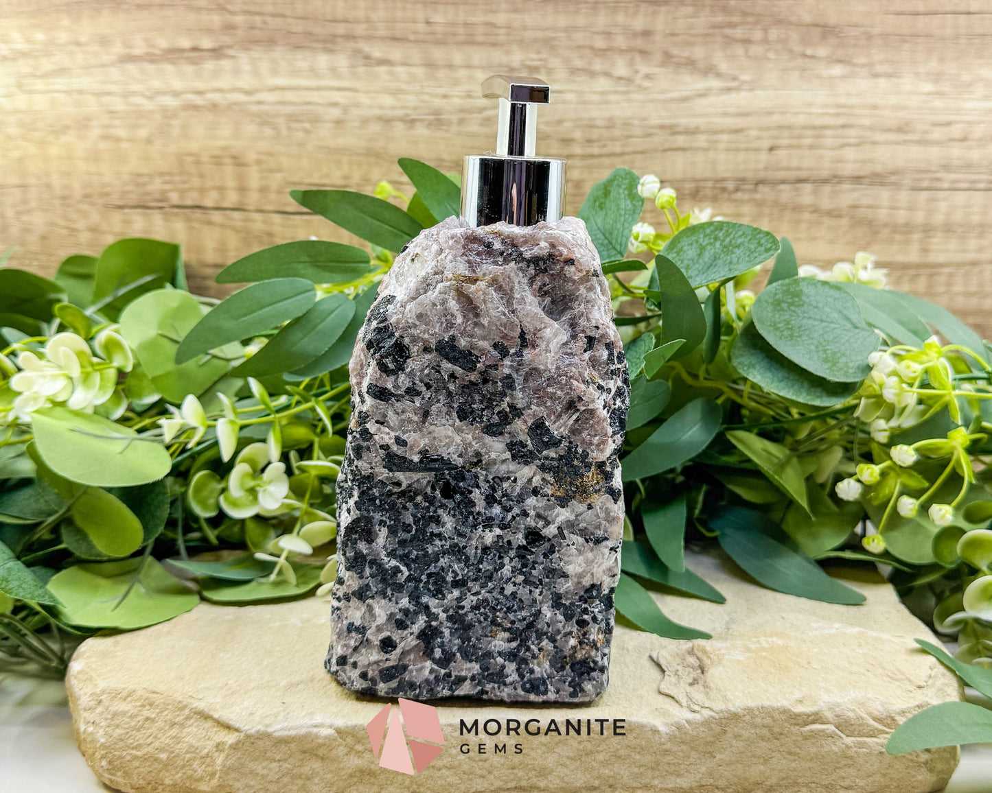 Tourmaline Quartz Soap Dispenser #3 – Handcrafted Natural Crystal Dispenser for Elegant Home Decor - Metaphysical