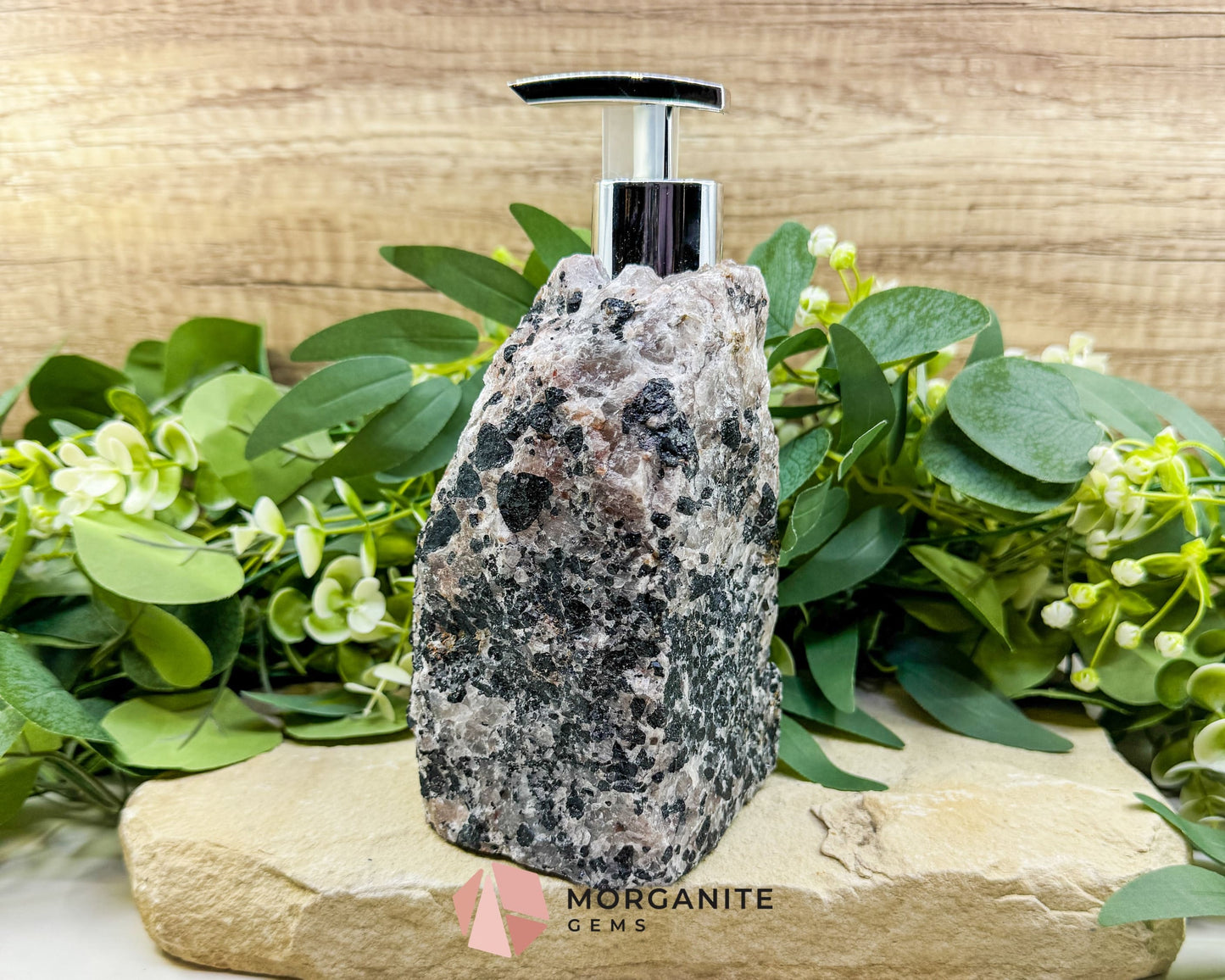 Tourmaline Quartz Soap Dispenser #3 – Handcrafted Natural Crystal Dispenser for Elegant Home Decor - Metaphysical