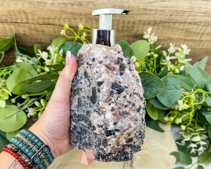 Tourmaline Quartz Soap Dispenser #3 – Handcrafted Natural Crystal Dispenser for Elegant Home Decor - Metaphysical