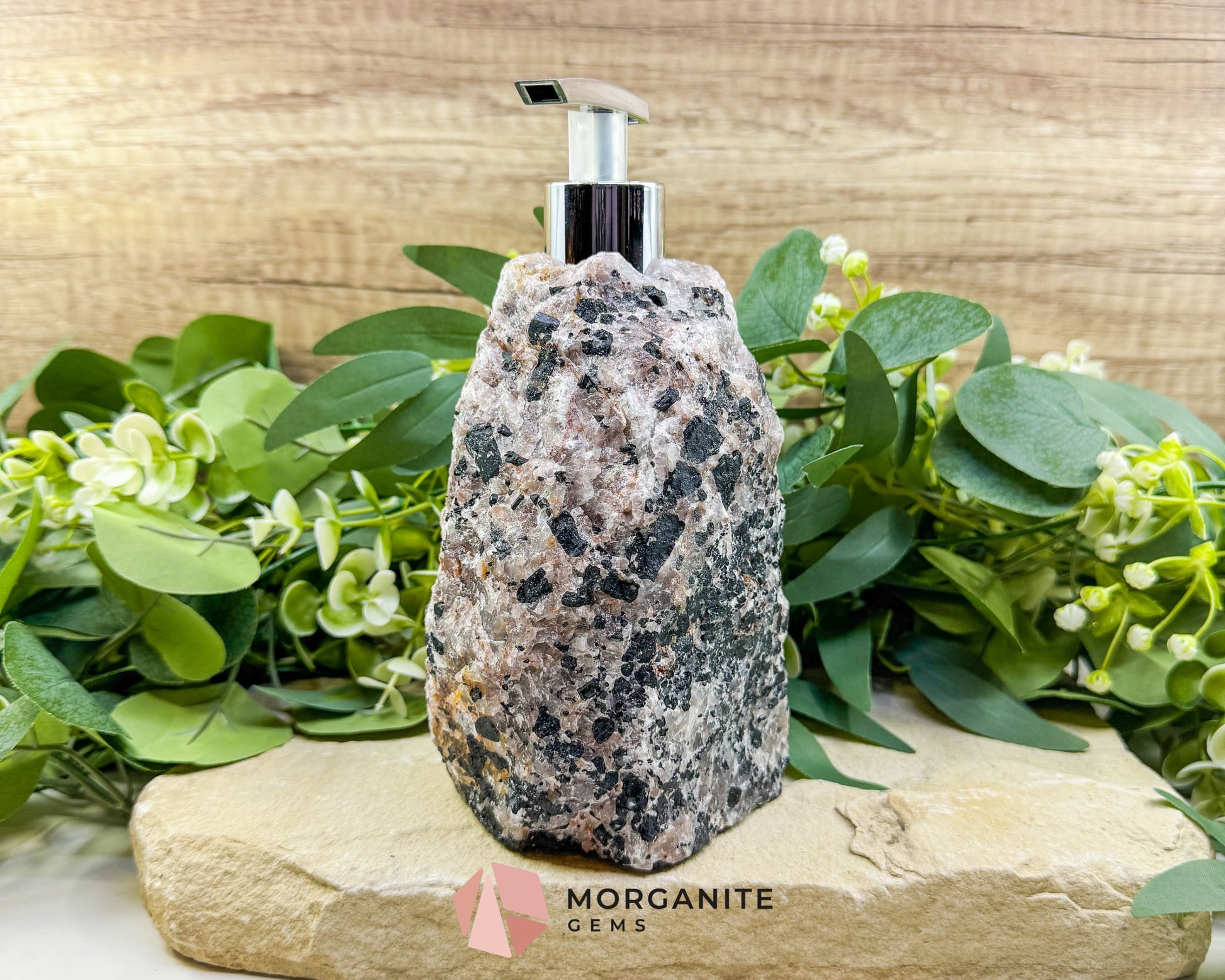 Tourmaline Quartz Soap Dispenser #3 – Handcrafted Natural Crystal Dispenser for Elegant Home Decor - Metaphysical