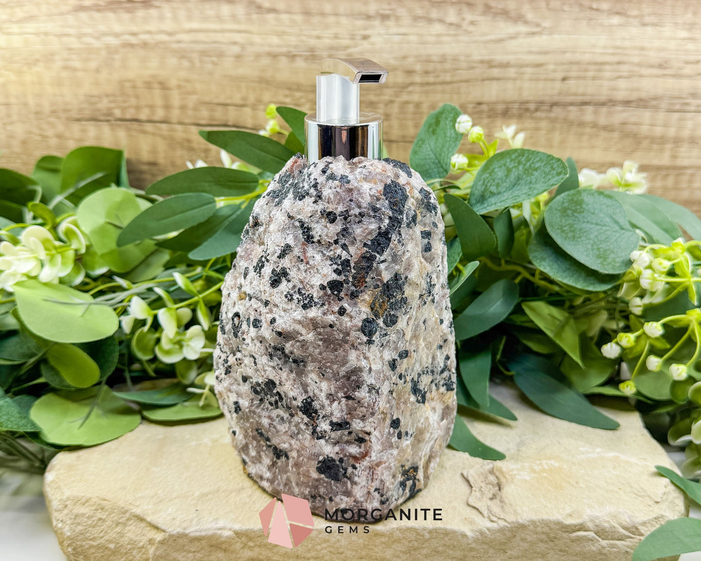 Tourmaline Quartz Soap Dispenser #4 – Handcrafted Natural Crystal Dispenser for Elegant Home Decor - Metaphysical