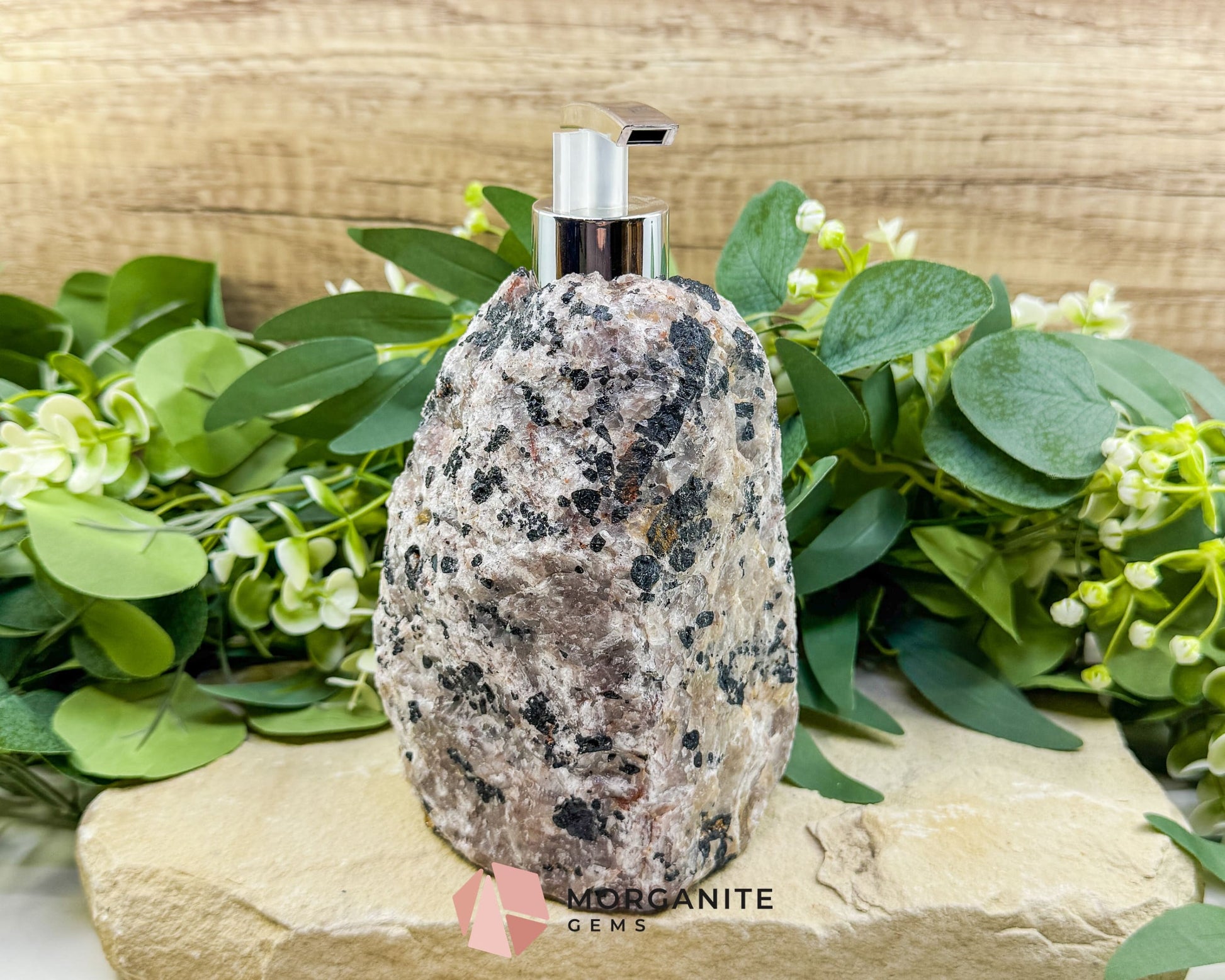 Tourmaline Quartz Soap Dispenser #4 – Handcrafted Natural Crystal Dispenser for Elegant Home Decor - Metaphysical