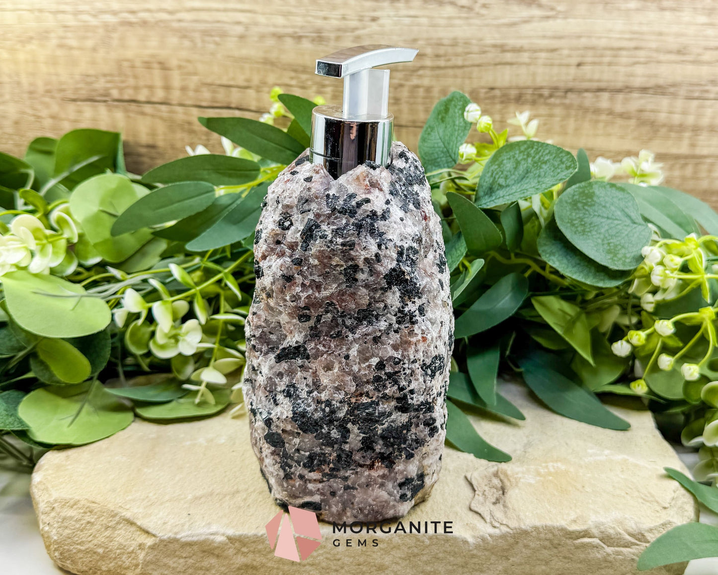 Tourmaline Quartz Soap Dispenser #4 – Handcrafted Natural Crystal Dispenser for Elegant Home Decor - Metaphysical