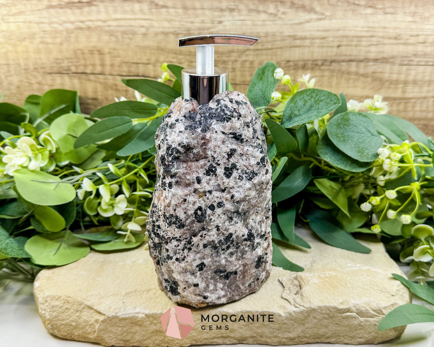 Tourmaline Quartz Soap Dispenser #4 – Handcrafted Natural Crystal Dispenser for Elegant Home Decor - Metaphysical