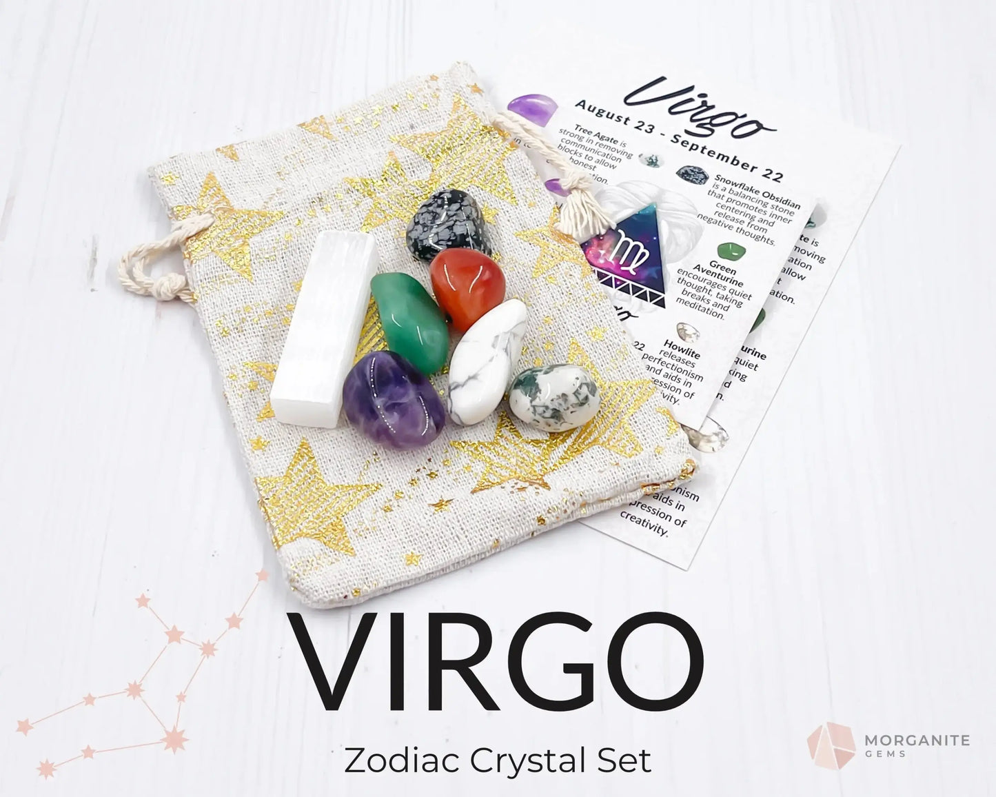 Virgo Crystal Set-Morganite Gems