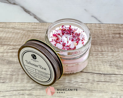 Valentine’s Candle Collection – Hand-Poured Soy Candles - Bohemian Rose - Container Candles