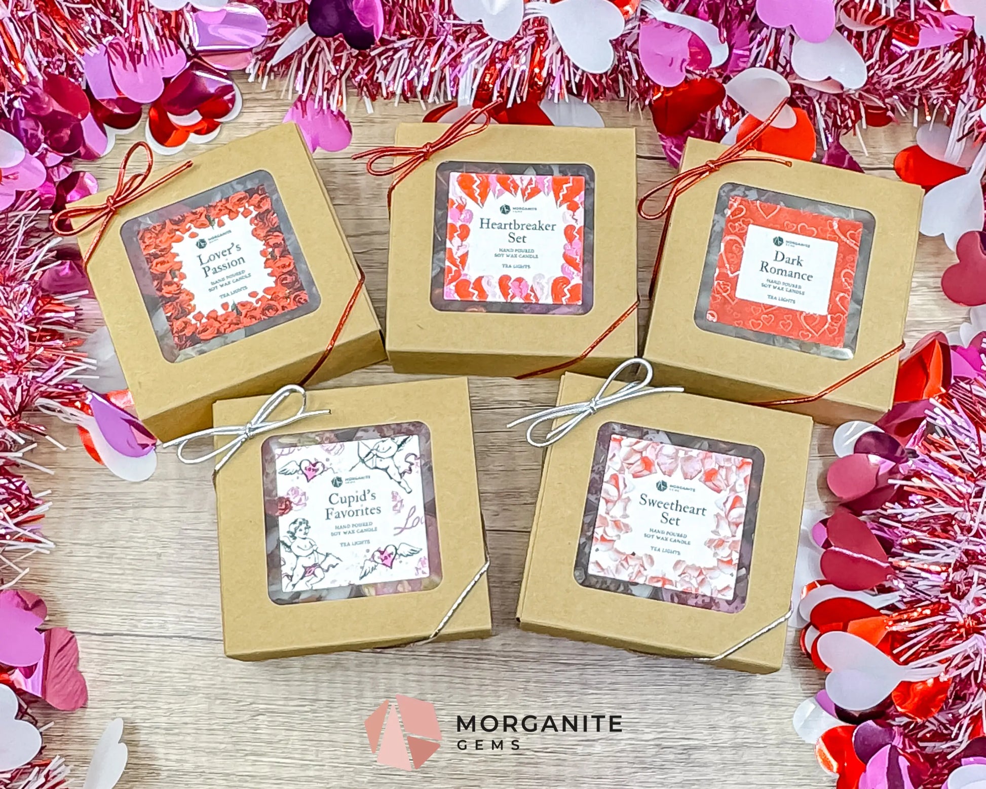 Valentine’s Tea Light Candle Sets – Hand-Poured Soy - Set of 4 Tea Lights | 5 Unique Collections - Container Candles