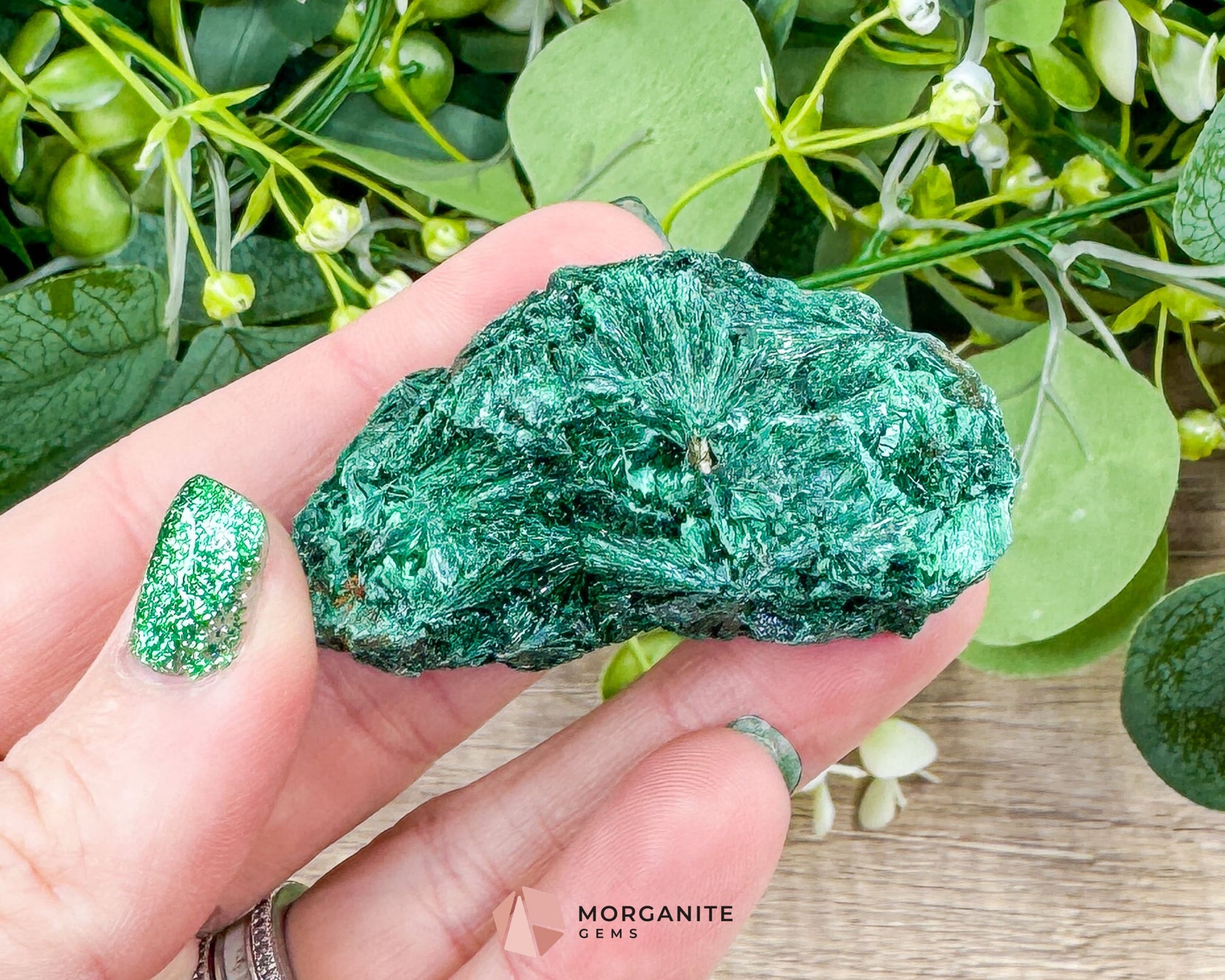 Velvet Malachite Cluster – 66g Natural Crystal for Transformation Heart Healing & Collector Display - Metaphysical
