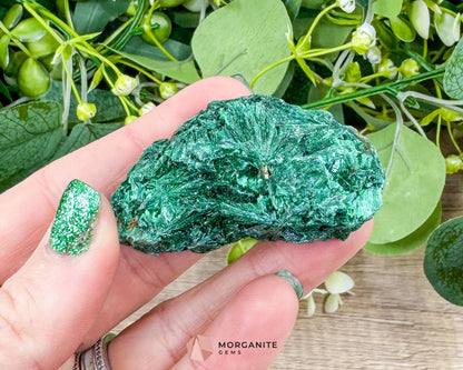 Velvet Malachite Cluster – 66g Natural Crystal for Transformation Heart Healing & Collector Display - Metaphysical