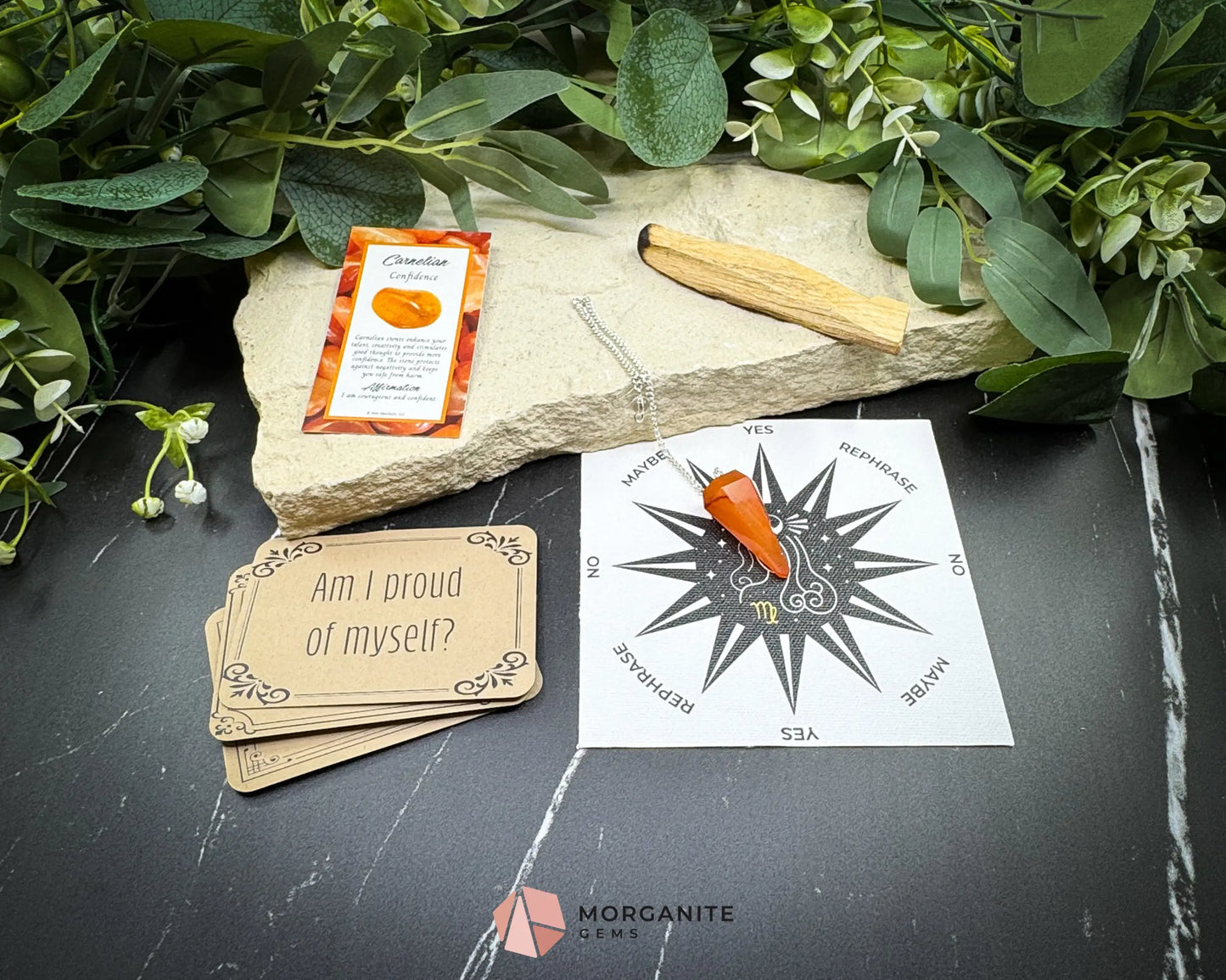 Virgo Pendulum Set – Crystal Divination Kit with Astrology Mat Gift Box & Energy Tools for Grounded Intuition