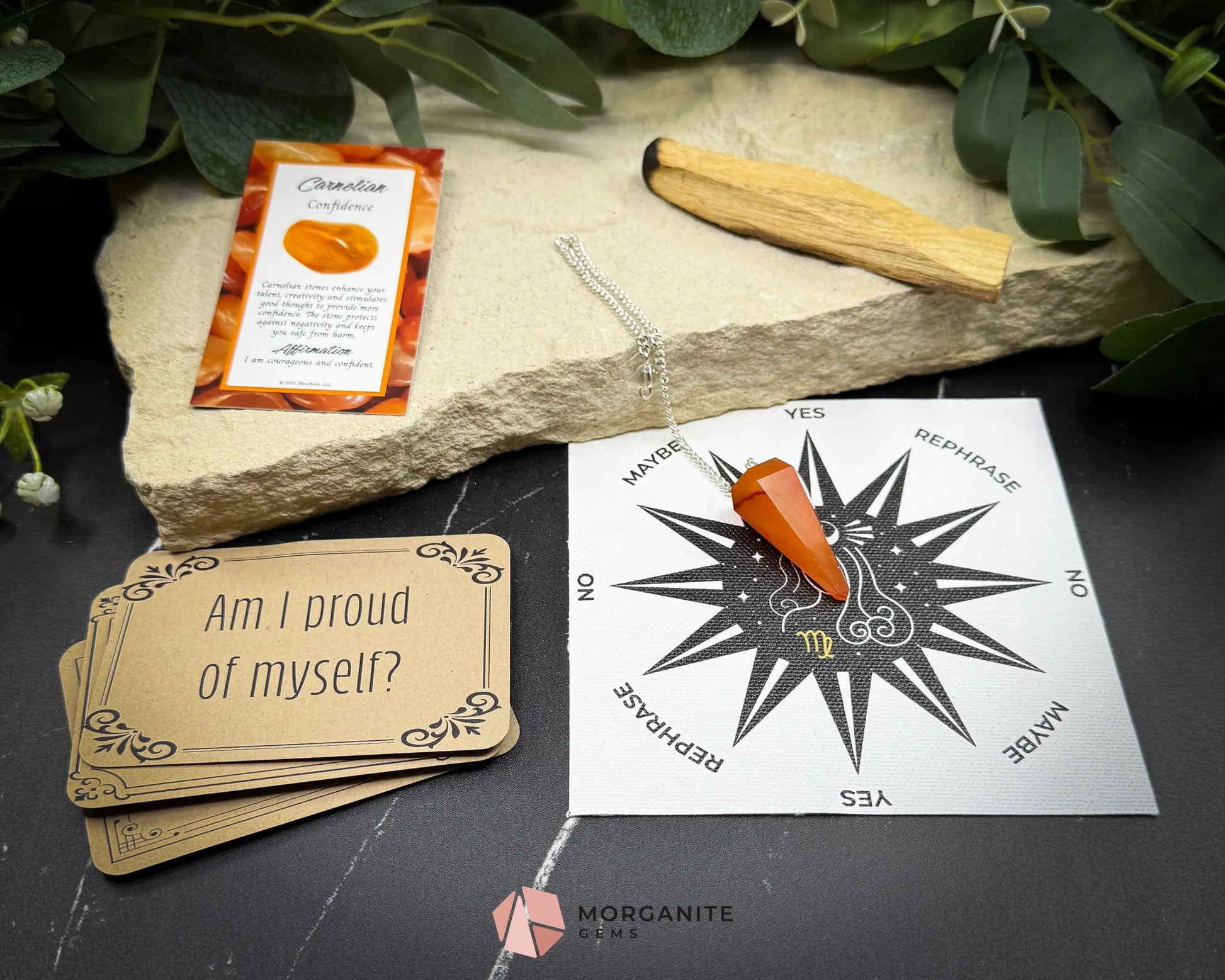 Virgo Pendulum Set – Crystal Divination Kit with Astrology Mat Gift Box & Energy Tools for Grounded Intuition