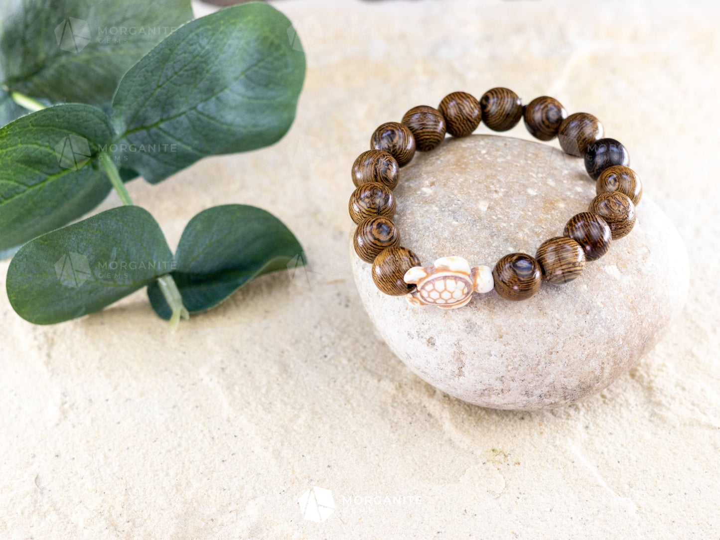 Wenge Wood Bracelet-Morganite Gems