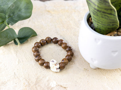 Wenge Wood Bracelet-Morganite Gems