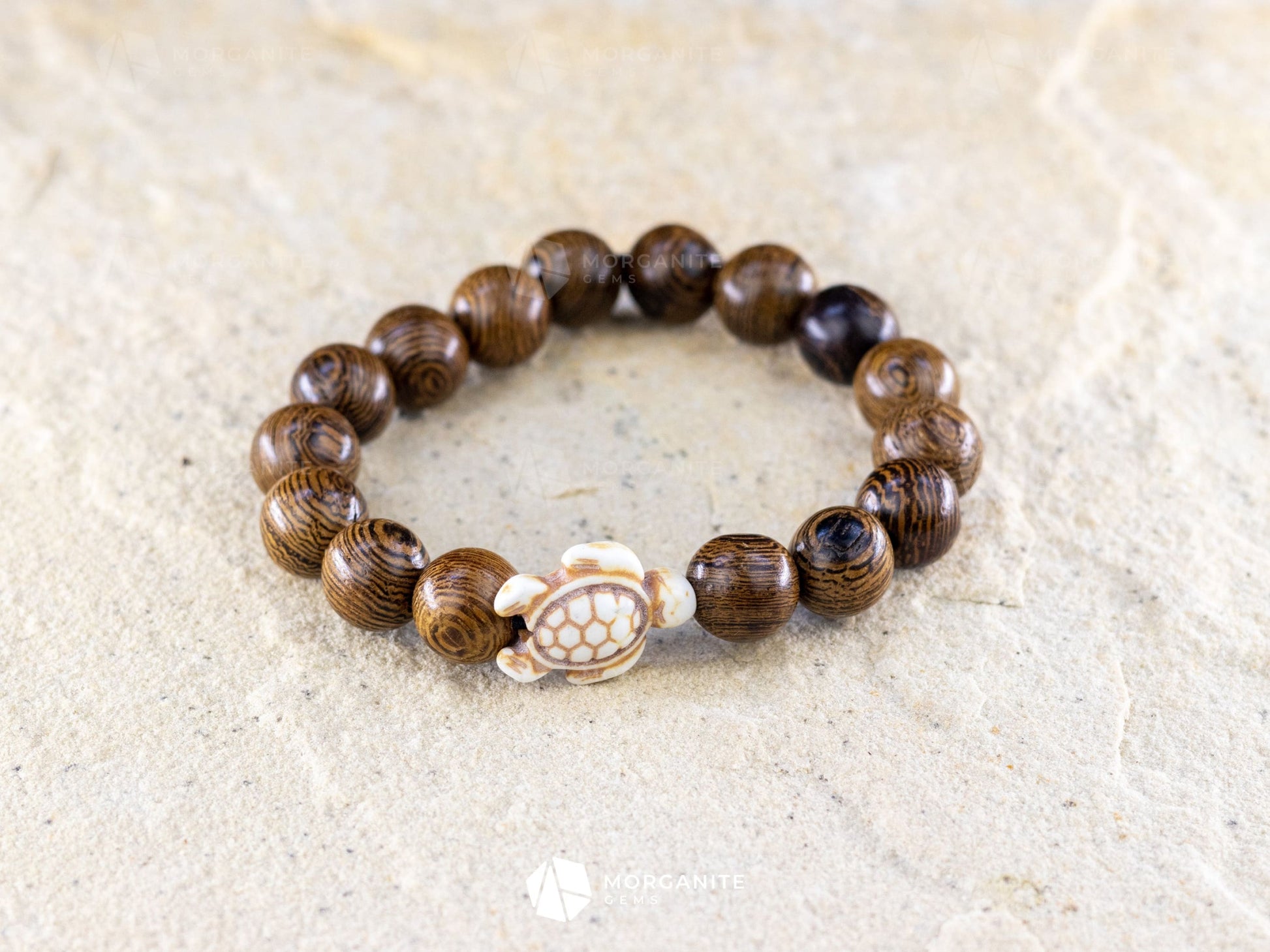 Wenge Wood Bracelet-Morganite Gems