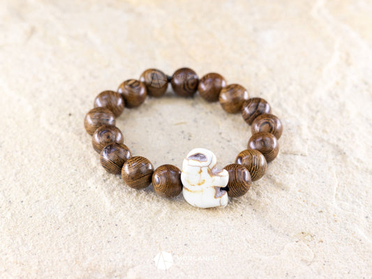 Wenge Wood Bracelet-Morganite Gems