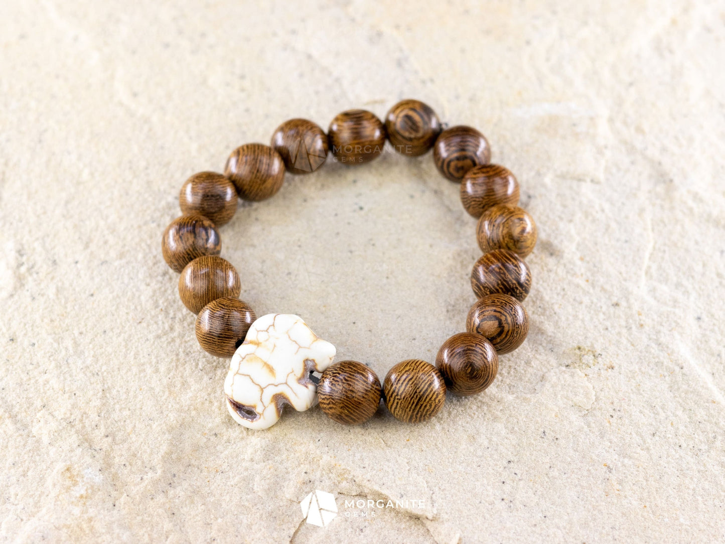 Wenge Wood Bracelet-Morganite Gems