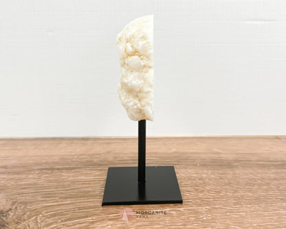 White Geode Specimen on Metal Stand-Morganite Gems