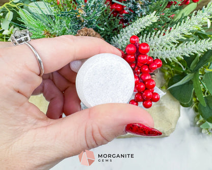 White Jade Crystal Snowman Carving (3oz) - Holiday Decor Luck & Calming Purity Stone - Metaphysical Crystals