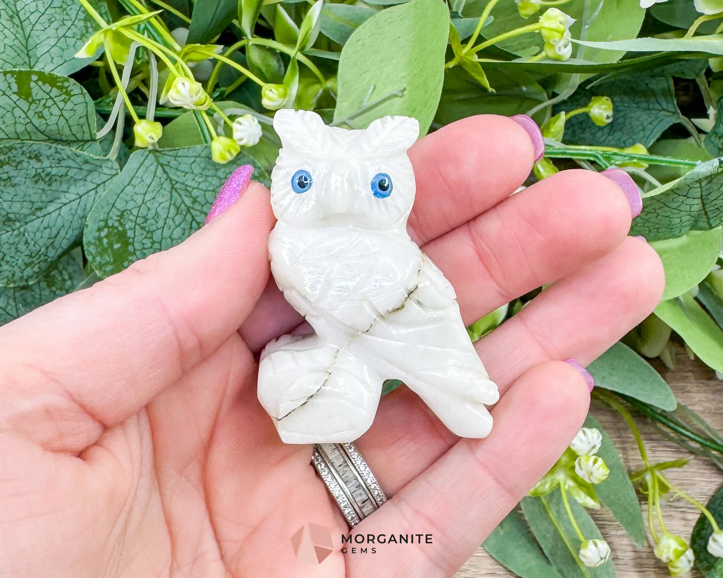 White Soapstone Owl (2”) – Hand-Carved Symbol of Wisdom & Protection - Metaphysical Crystals