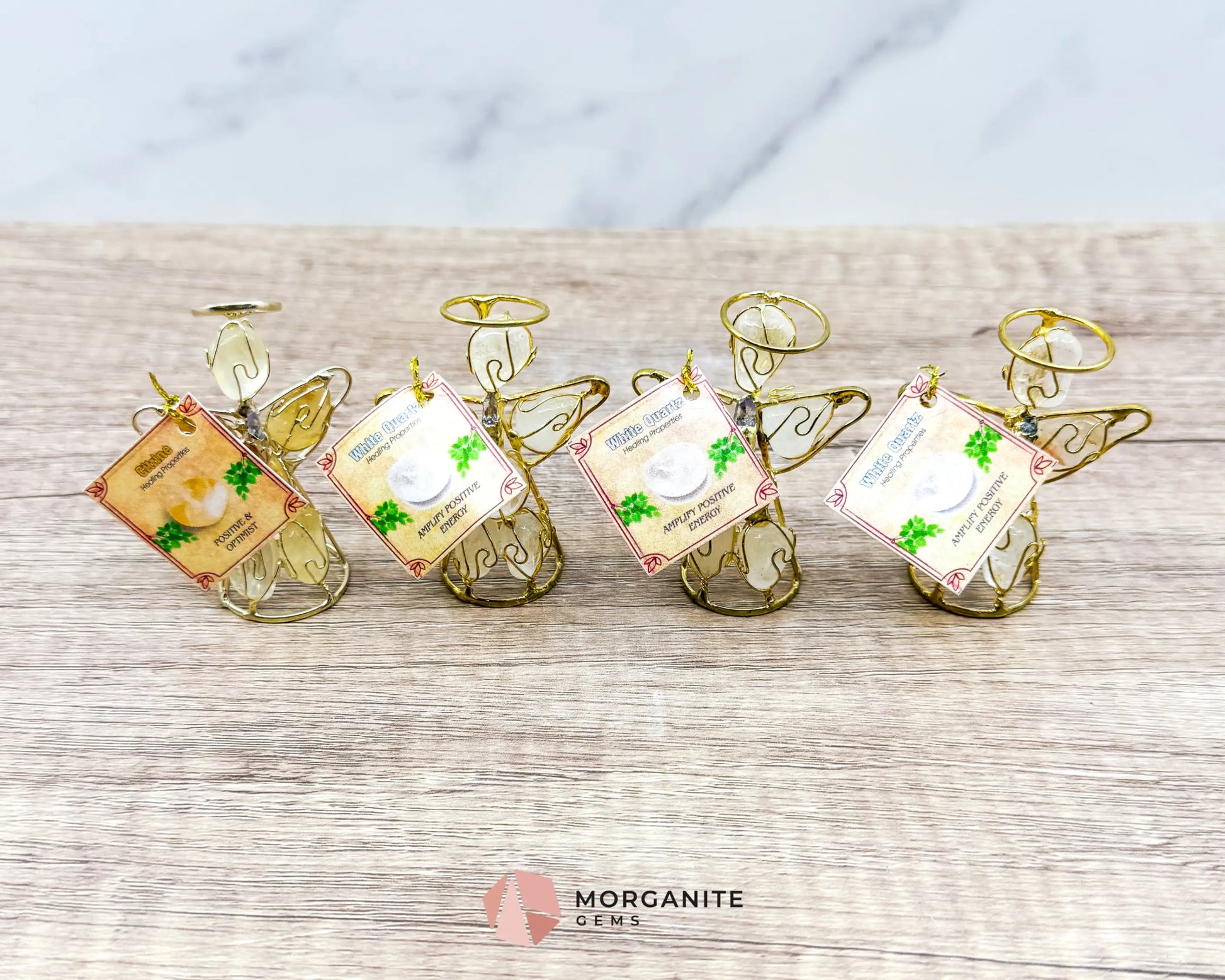 Wire-Wrapped Angel with Veracruz Amethyst Point – Handmade in Mexico-Morganite Gems