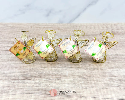 Wire-Wrapped Angel with Veracruz Amethyst Point – Handmade in Mexico-Morganite Gems