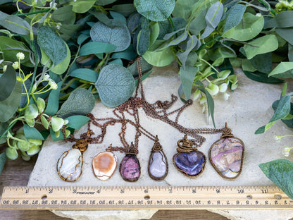 Wire-Wrapped Labradorite with Sterling Necklace