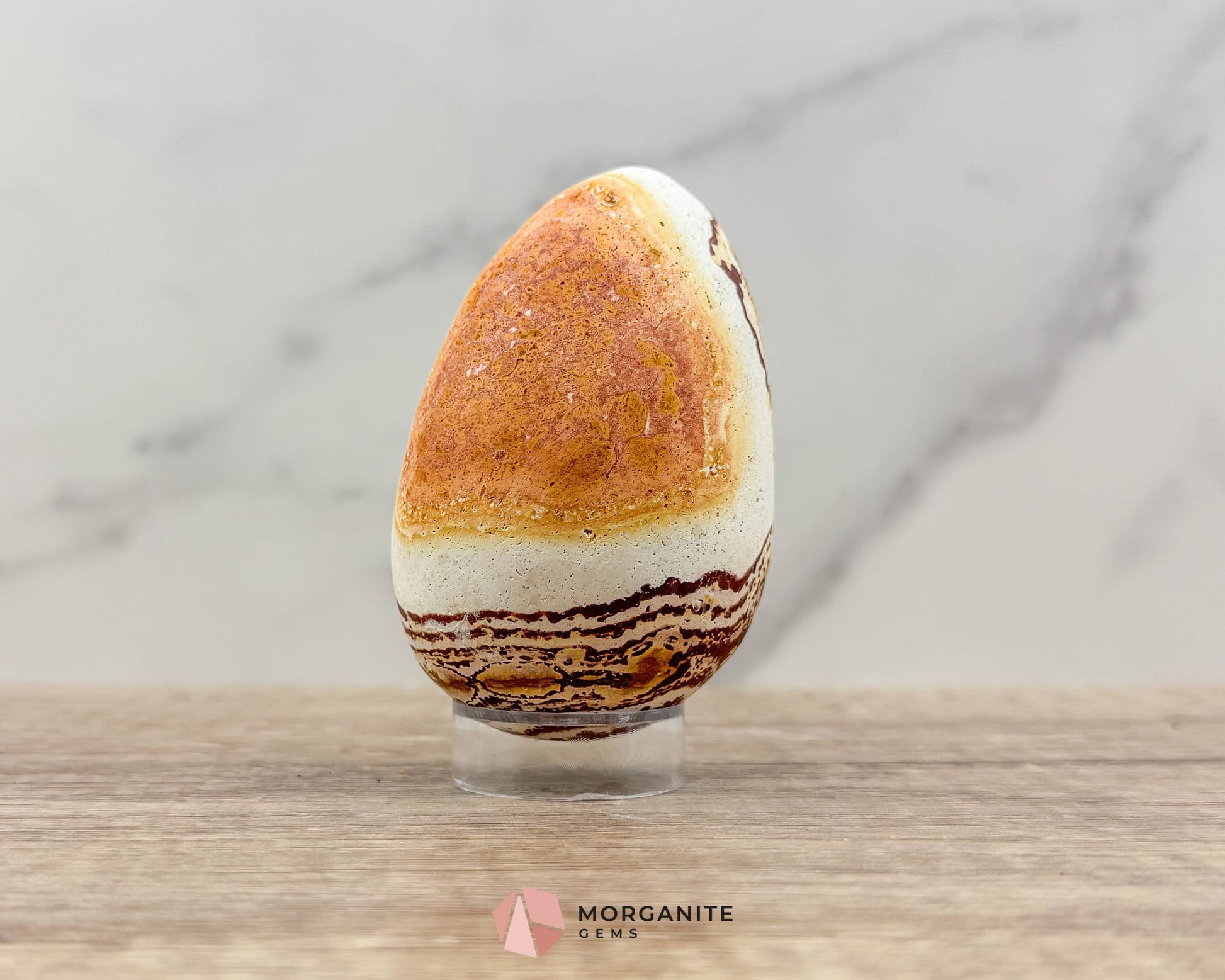 Wonderstone Egg 3" with Display Stand – Unique Natural Stone from Utah-Morganite Gems