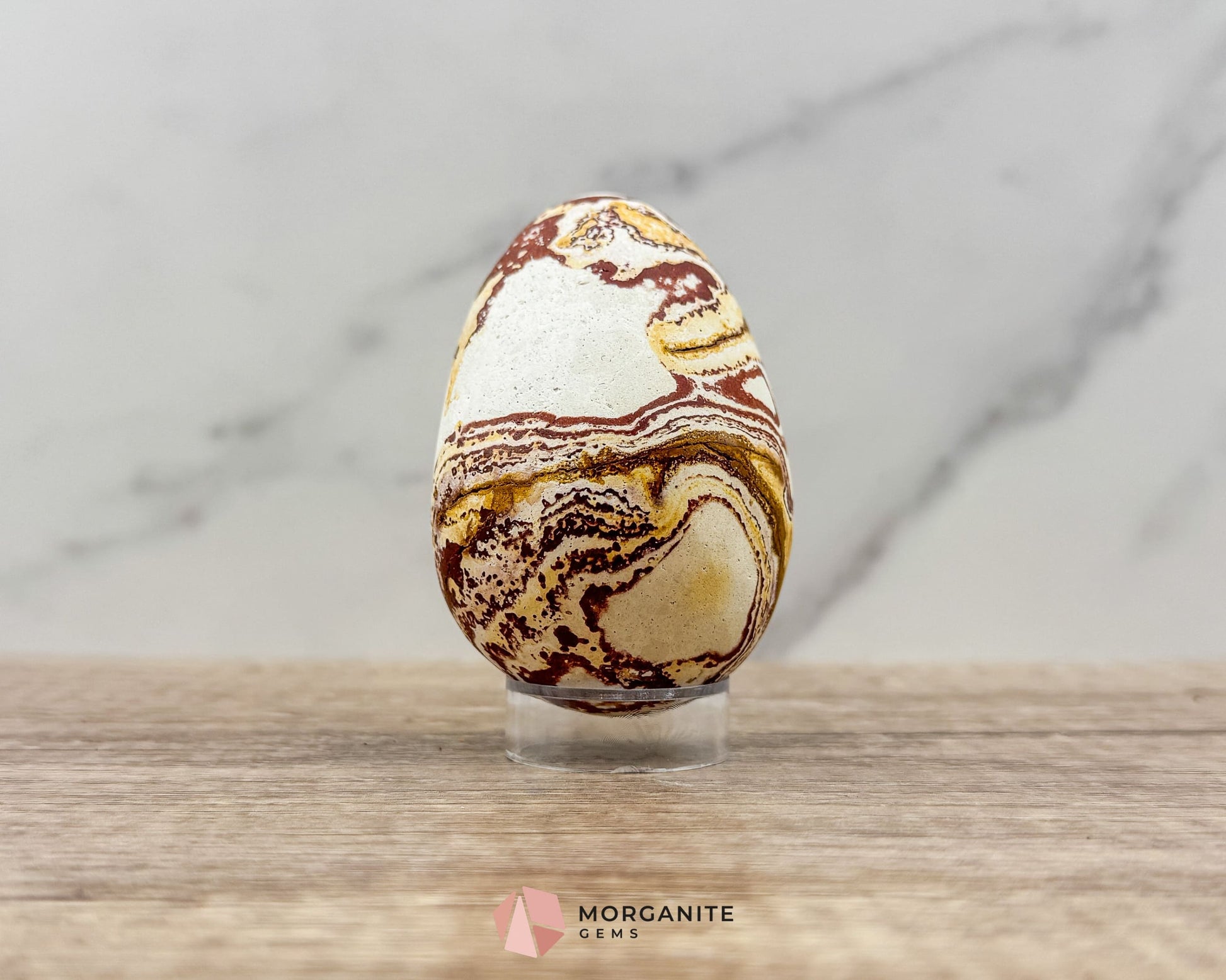 Wonderstone Egg 3" with Display Stand – Unique Natural Stone from Utah-Morganite Gems