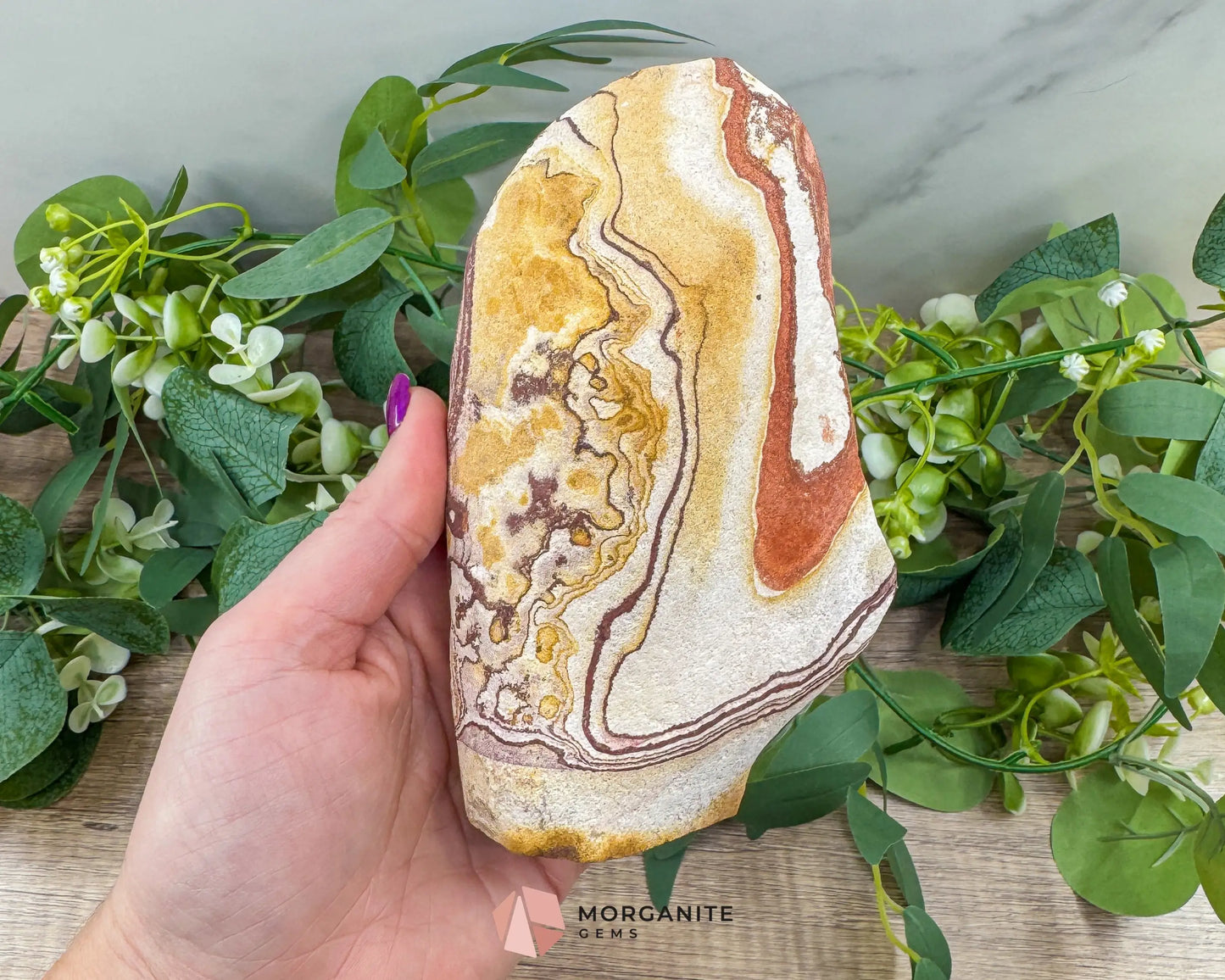 Wonderstone Freeform 6" – Handcrafted Natural Stone from Utah-Morganite Gems