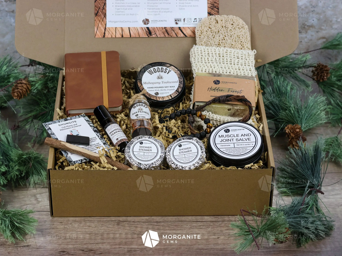 Woodsy Gift Box for Men-Morganite Gems