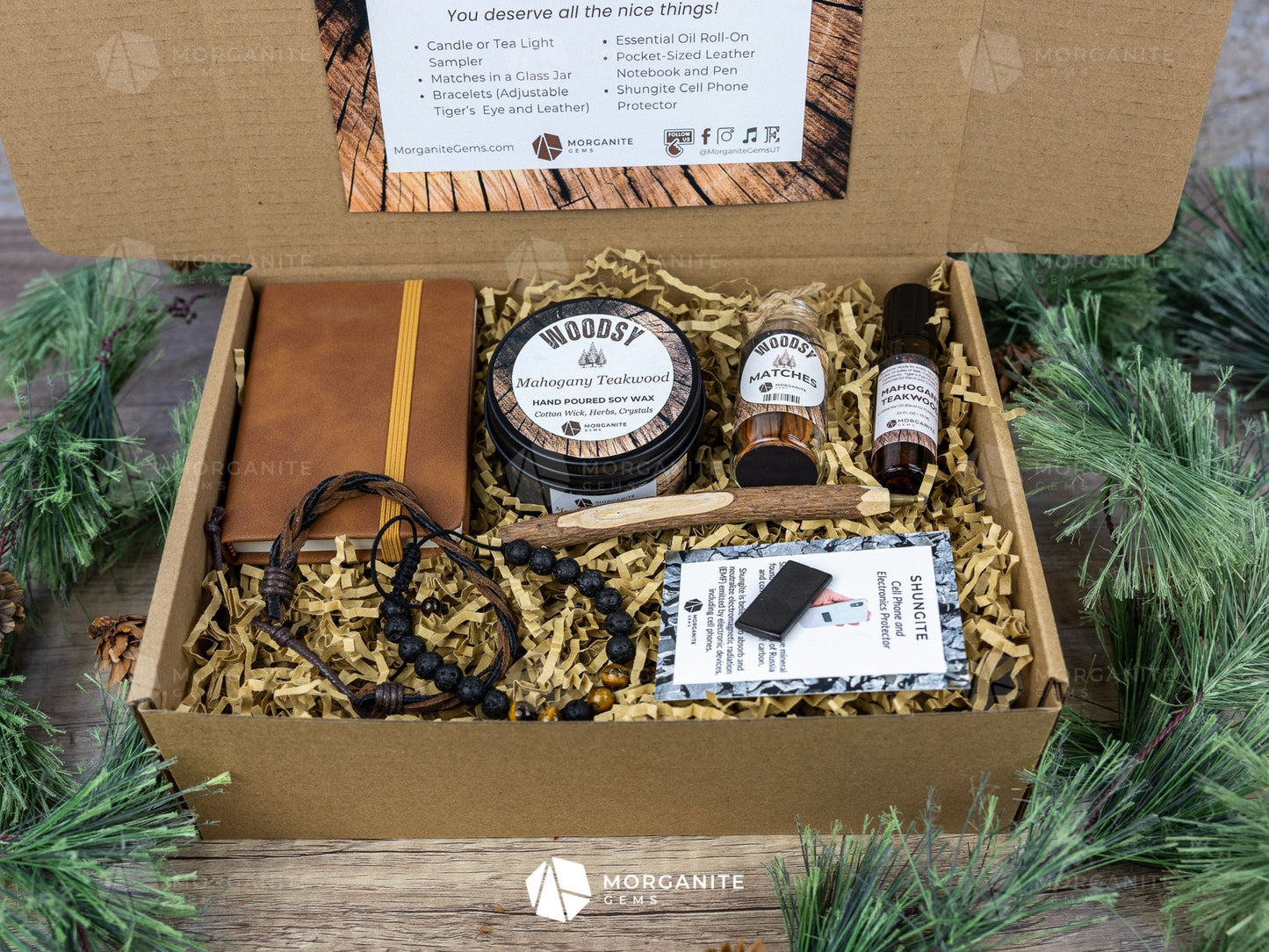 Woodsy Gift Box for Men-Morganite Gems