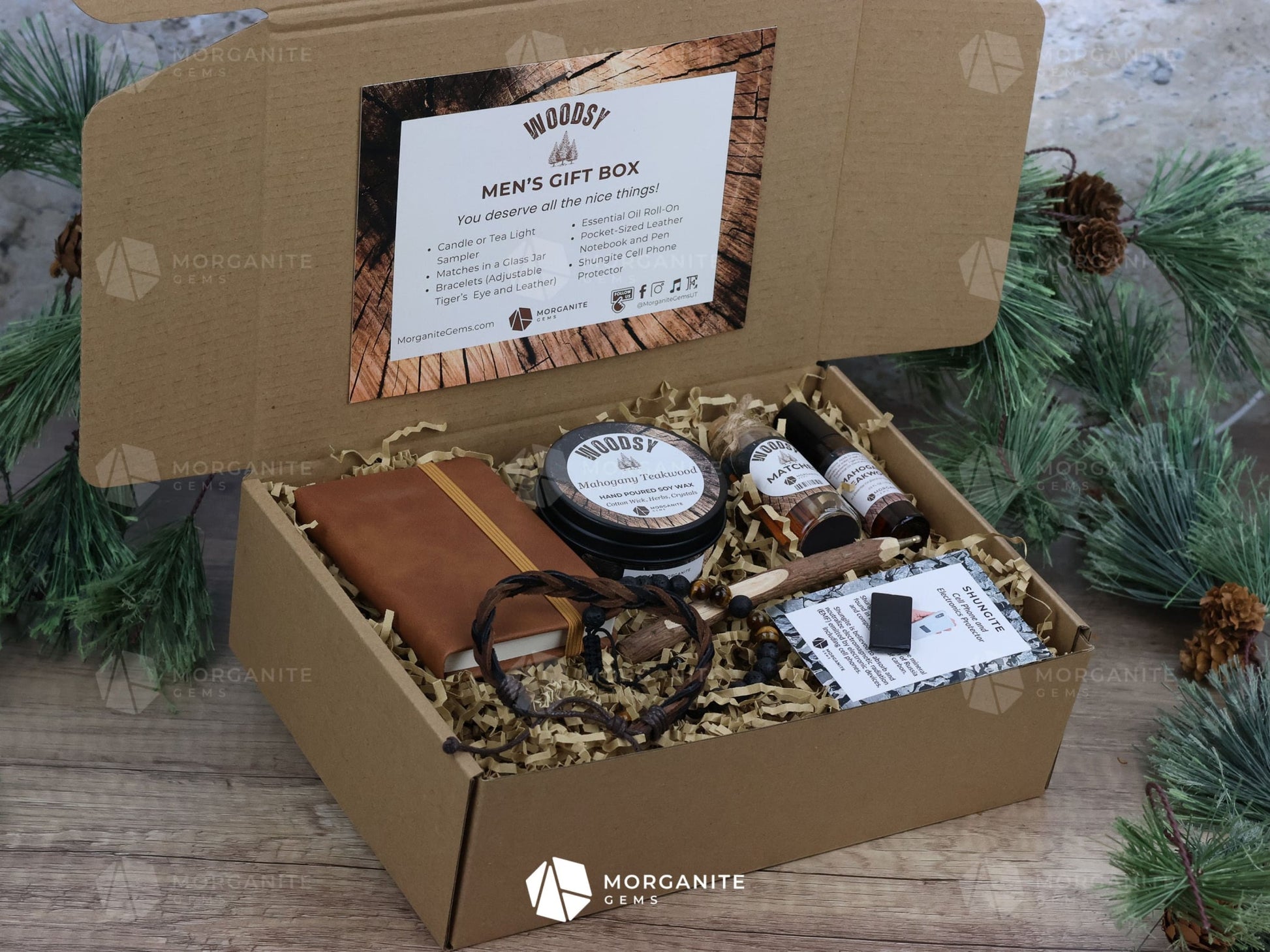 Woodsy Gift Box for Men-Morganite Gems